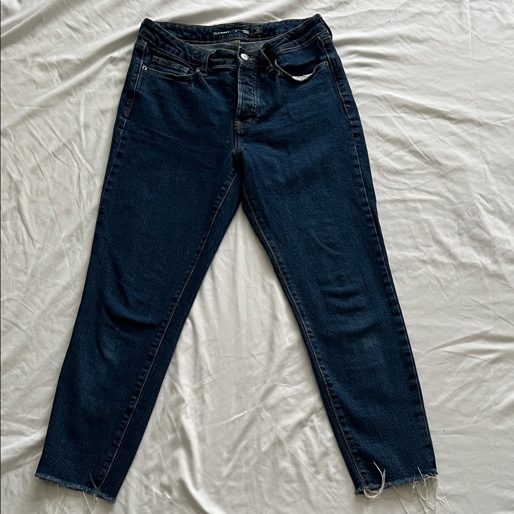 Old Navy Women’s Jeans size 6 OG Straight Jeans Cropped High Rise Distress